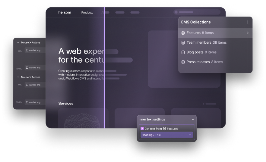 Webflow Website Entwicklung Visual